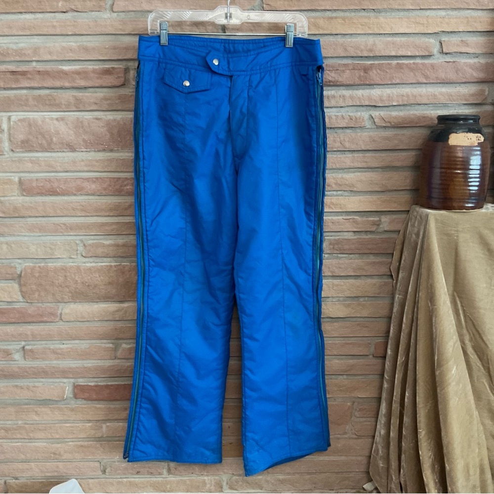 Skyr Vintage Ski Snow Pants Full Leg Zip Men’s Medium Blue
